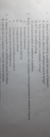 research Methodology A. Based on different