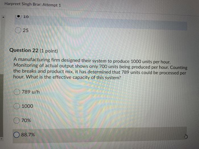 Harpreet Singh Brar: Attempt 1 efficiency