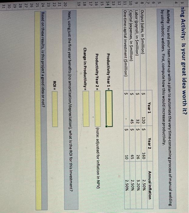 3 ning Activity: Is your great idea worth it? 4