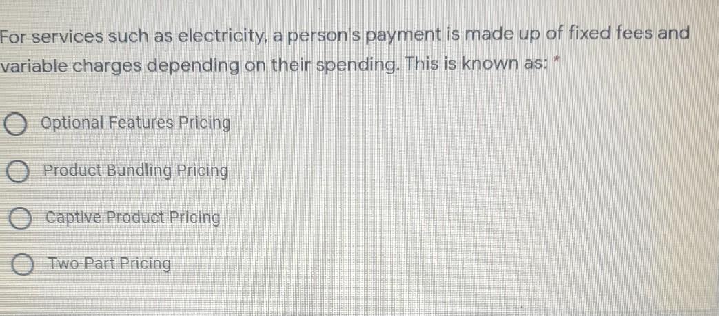 urgent plzz For services such as electricity, a