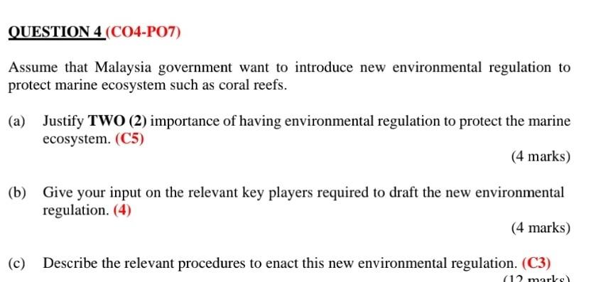 please solve B and C only QUESTION 4 (CO4-P07) 4