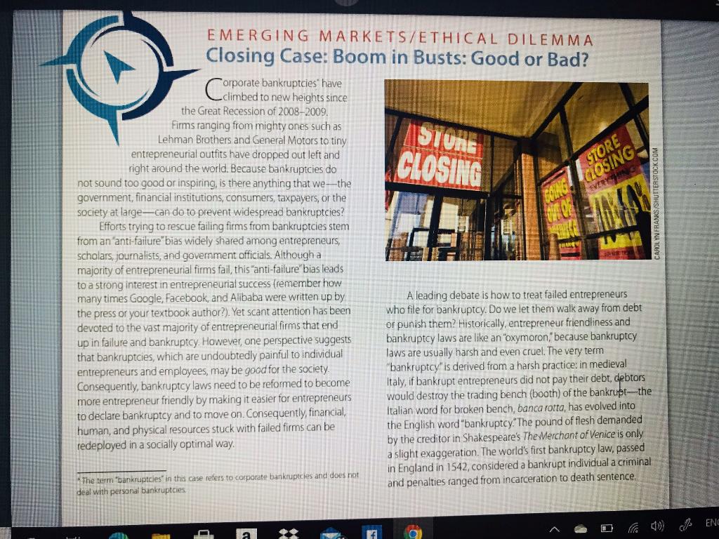 Debate Ethical Dilemma/Boom in Busts: Good or