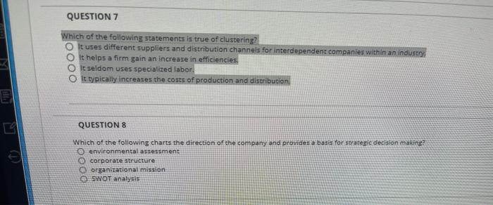 QUESTION 7 Which of the following statements is