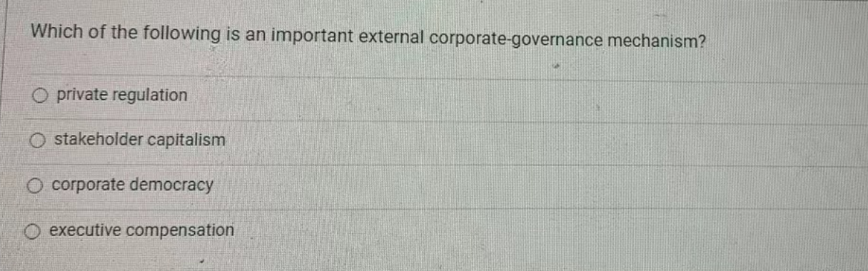 Which of the following is an important external