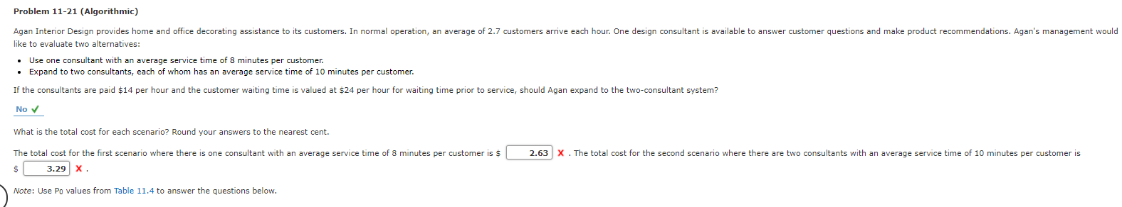 Just the incorrect part, please. Problem 11-21