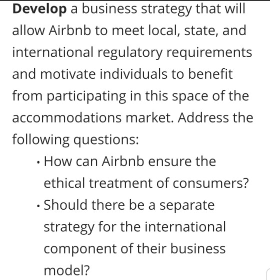 Develop a business strategy that will allow