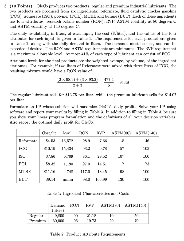 Just formulate the problem. No need to solve it.