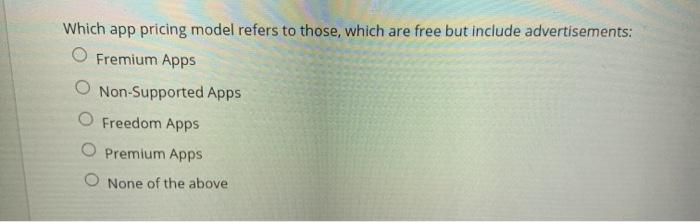 Which app pricing model refers to those, which