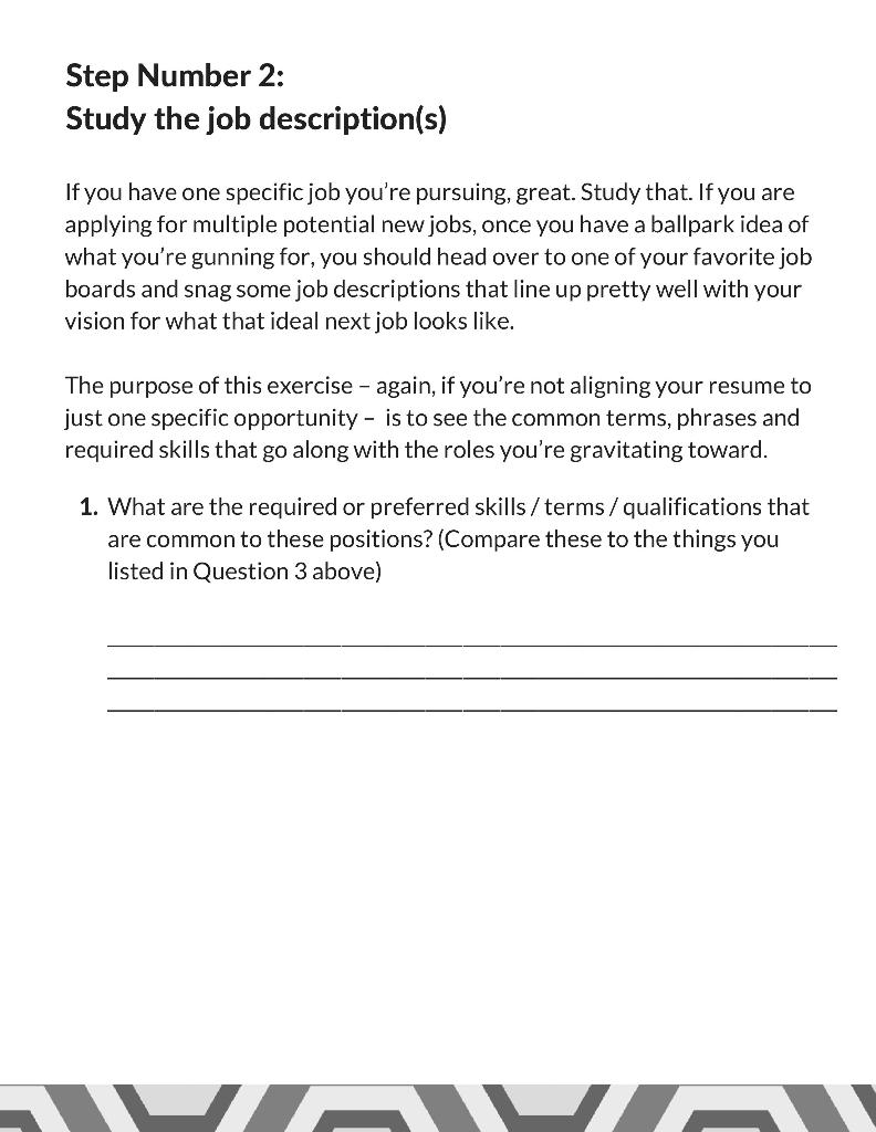 Step Number 1: Think about your target job /