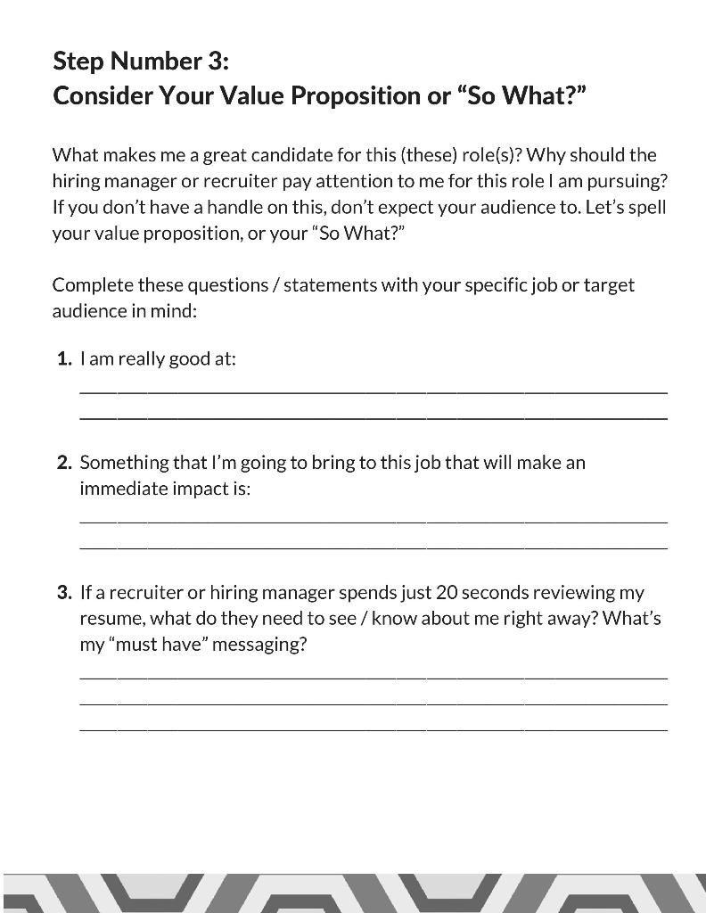 Step Number 1: Think about your target job /