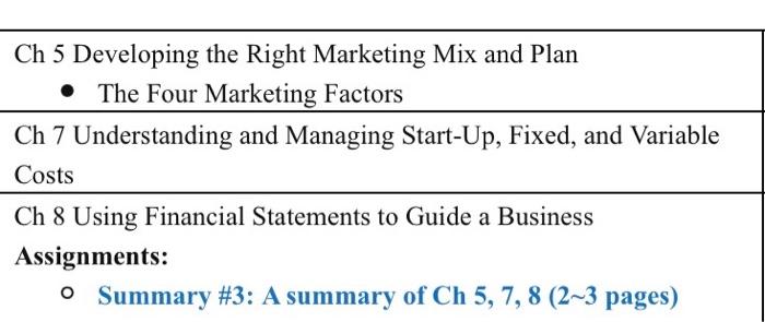 Ch 5 Developing the Right Marketing Mix and Plan