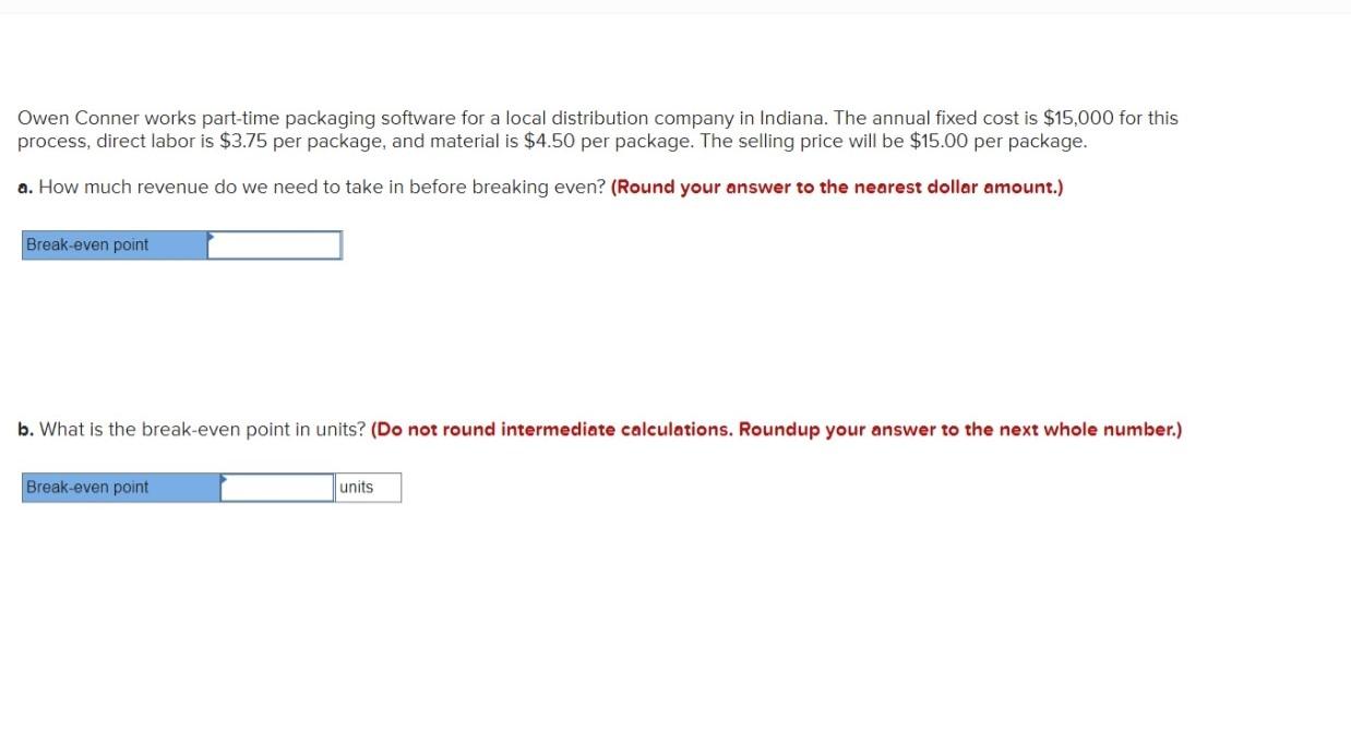 Owen Conner works part-time packaging software