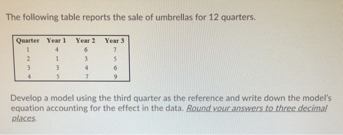 Please show work in Excel. The following table