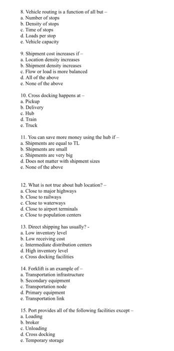 A. What is the relation between transportation