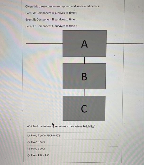 Given this three-component system and associated