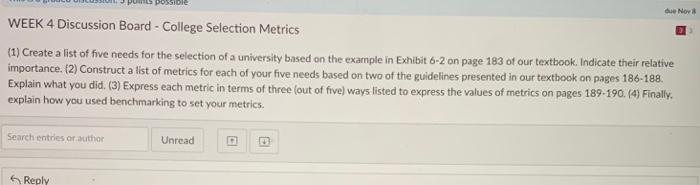 de Nov WEEK 4 Discussion Board - College