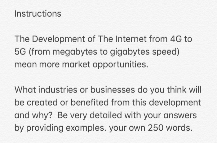 Instructions The Development of The Internet from