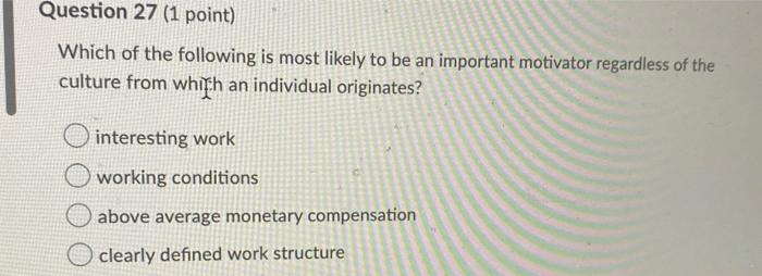 Question 26 (1 point) can improve employee
