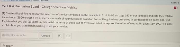 de Nov WEEK 4 Discussion Board - College