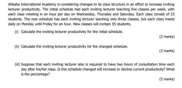 Alibaba International Academy is considering