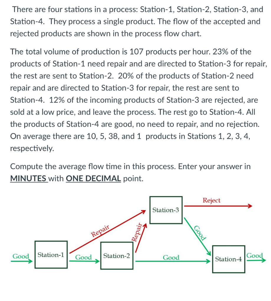 There are four stations in a process: Station-1,