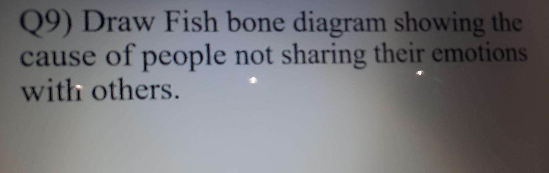 Q9) Draw Fish bone diagram showing the cause of