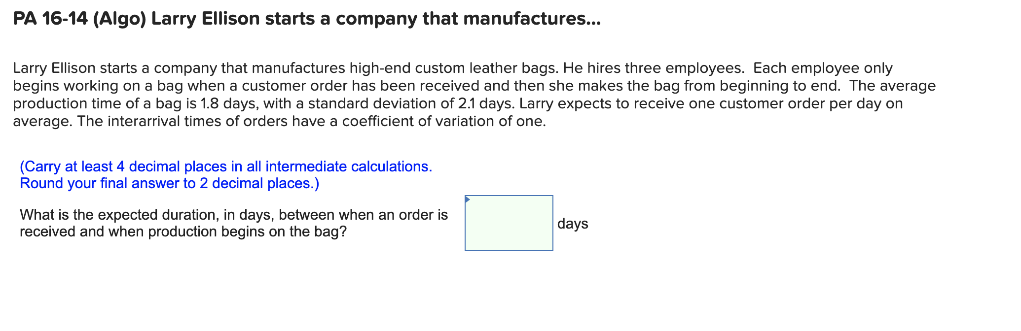 PA 16-14 (Algo) Larry Ellison starts a company