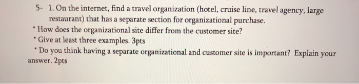 5- 1. On the internet, find a travel organization