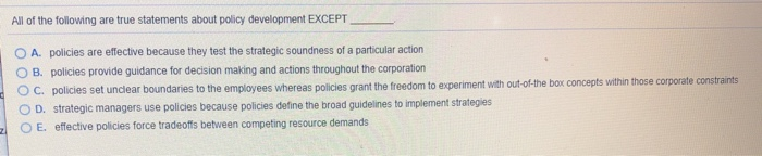 All of the following are true statements about