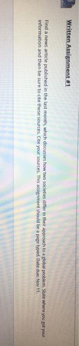 Written Assignment #1 Find a news article
