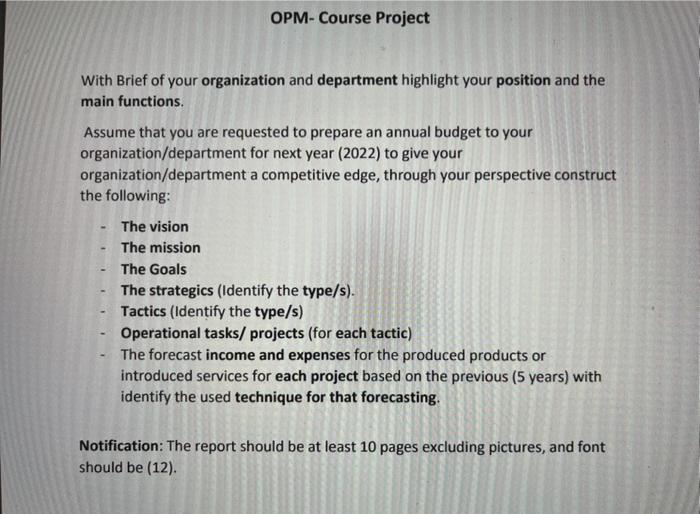 OPM-Course Project With Brief of your