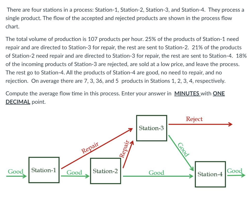 There are four stations in a process: Station-1,