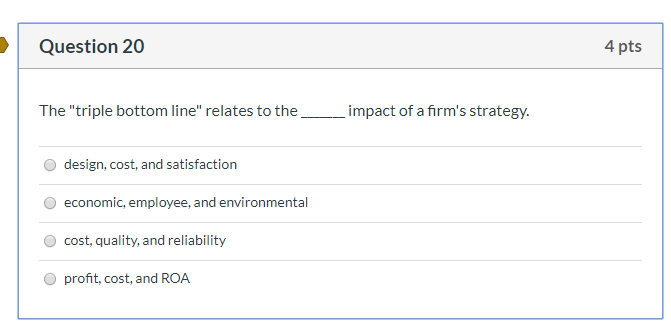Question 4 4 pts Activities associated with