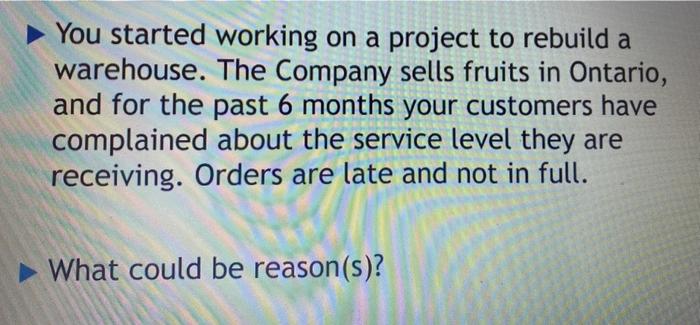 You started working on a project to rebuild a