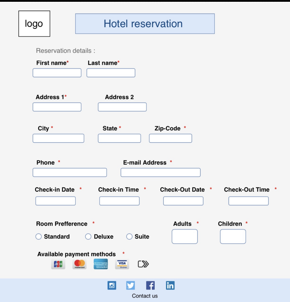 Please I want an html and css file on the image about