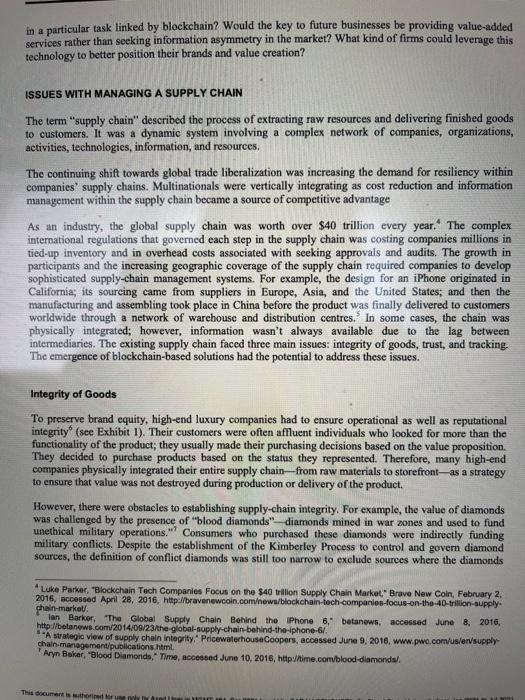 BLOCKCHAIN: A NEW SOLUTION FOR SUPPLY INTEGRITY