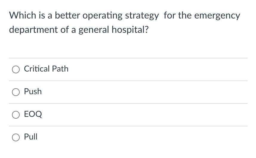 Which is a better operating strategy for the