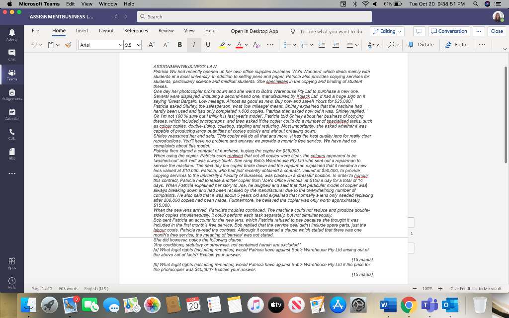 Microsoft Teams Edit View Window Help 61%D Tue