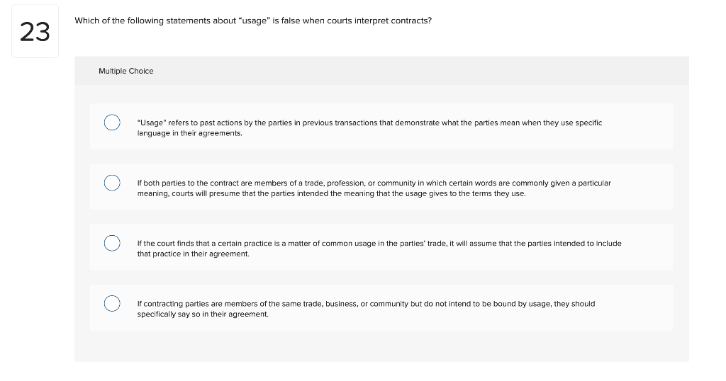 Which of the following statements about "usage"