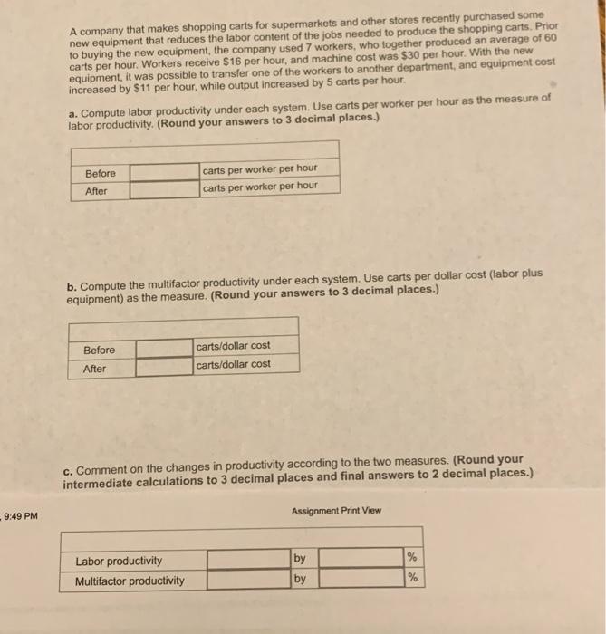 9:49 PM A company that makes shopping carts for