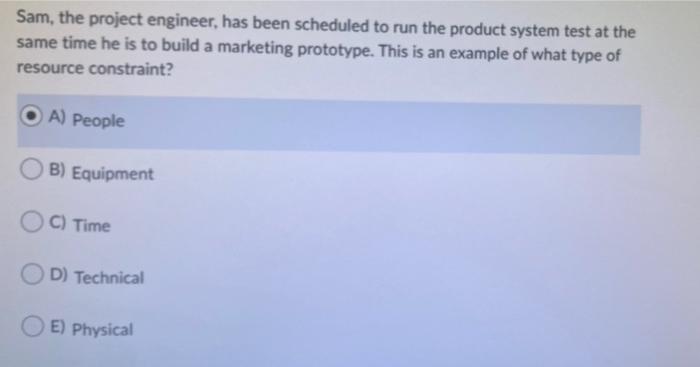 Sam, the project engineer, has been scheduled to