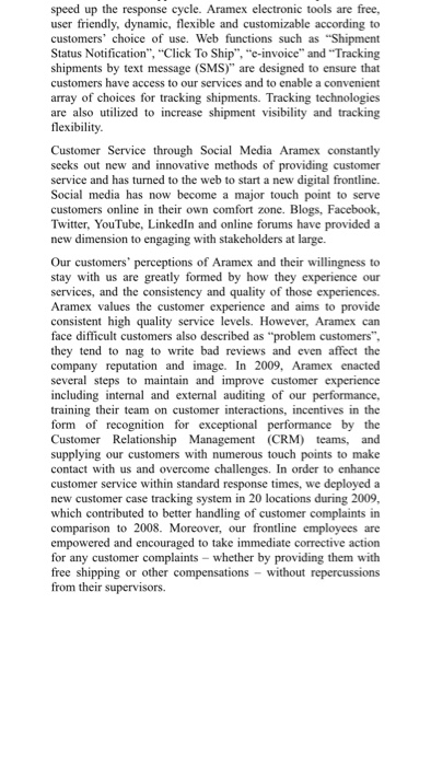 ARAMEX - Innovating Customer Service Excellence