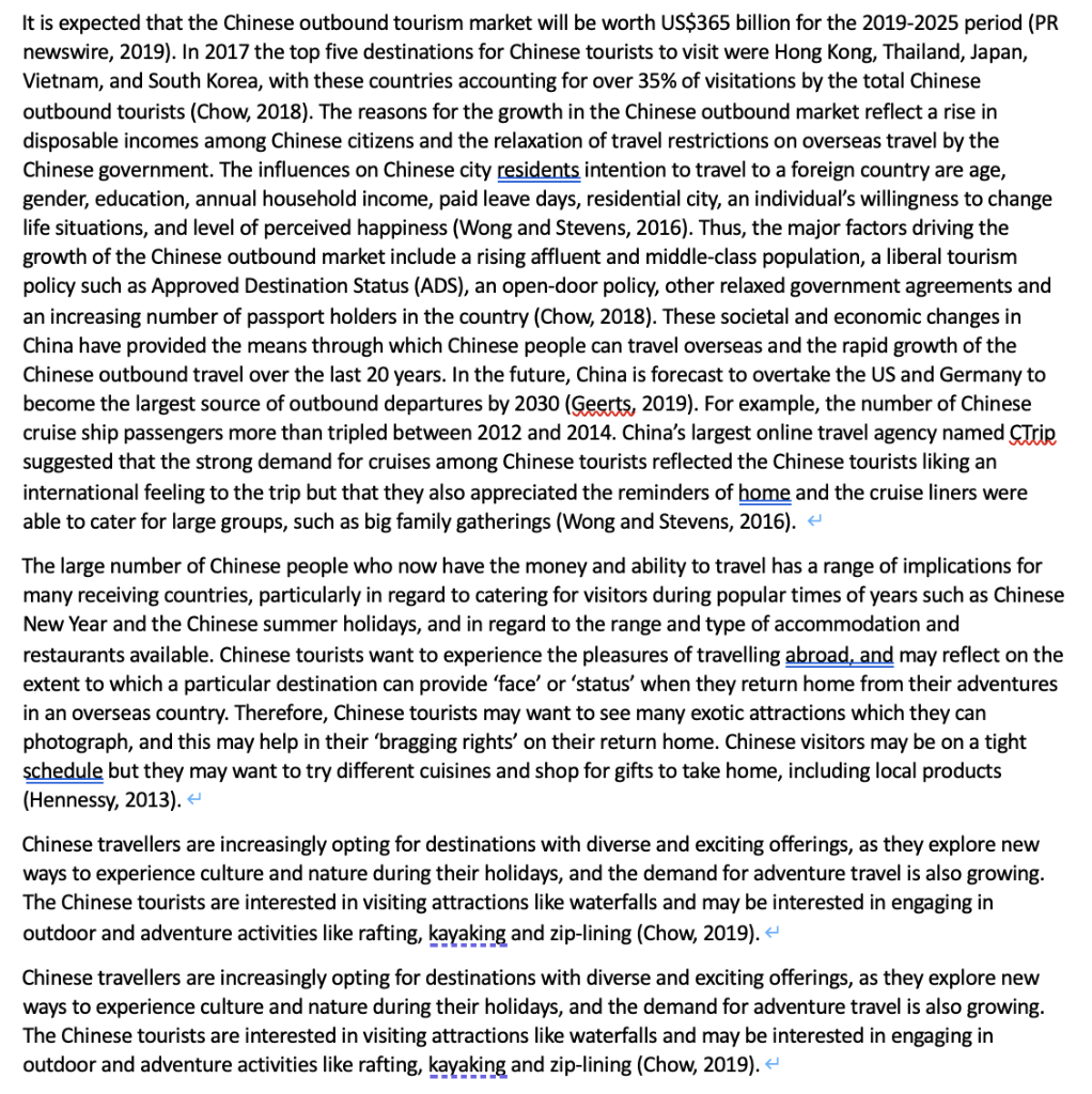 Read this article about tourism QUESTION: