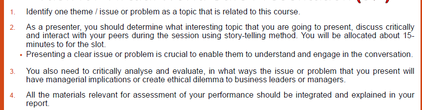 1. 2. Identify one theme/issue or problem as a