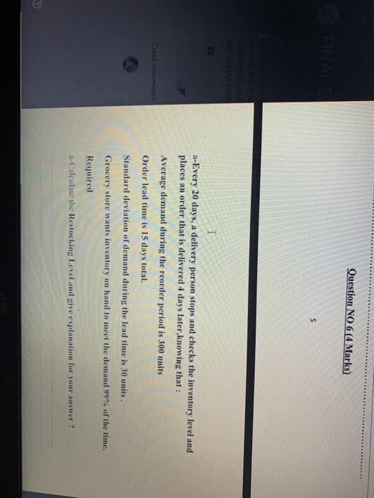 Question NO 44 Marks) Giving the following data