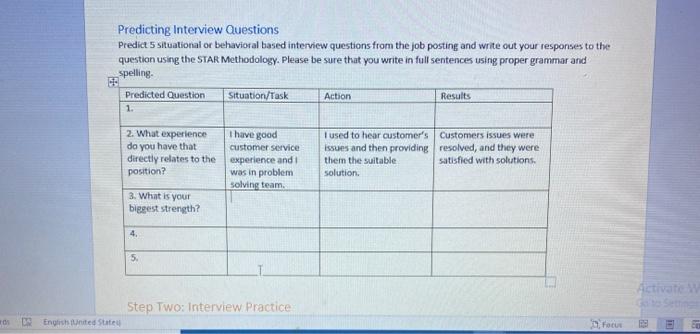 Predicting Interview Questions Predict 5