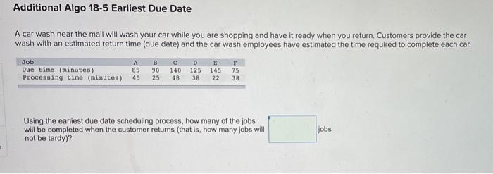dont round the answer Additional Algo 18-5