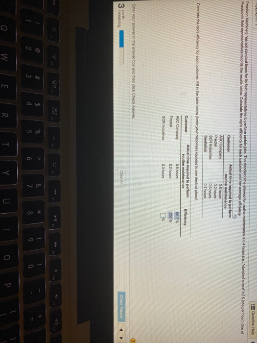 Question Help Precision Machinery has set