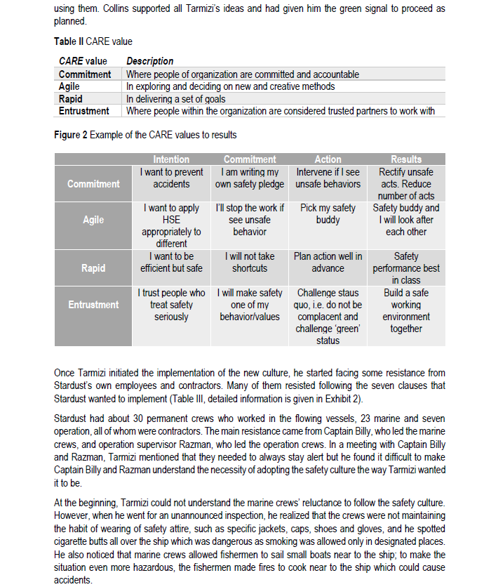 Based on the case study above "Stardust Petroleum