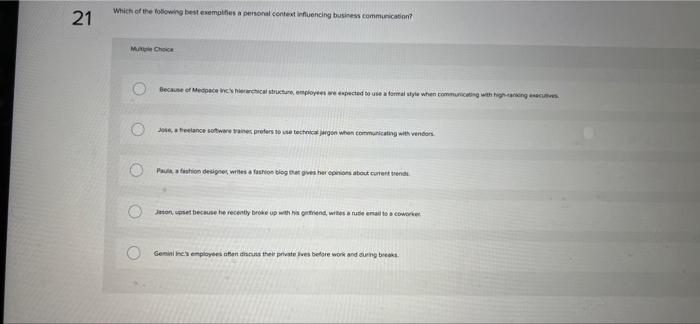 bussiness communication class work. please answer